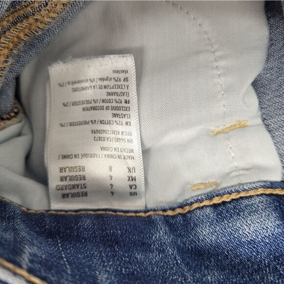 AMERICAN EAGLE hi rise distressed super stretch x jegging ankle blue jean 4‎ - Picture 7 of 11